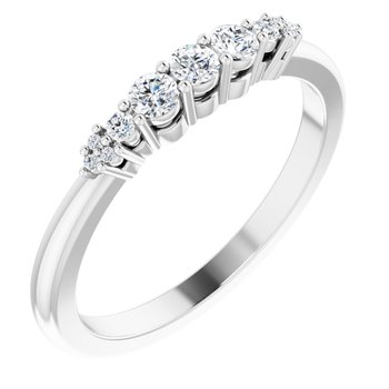14K White 0.20 CTW Diamond Stackable Ring Ref 17548431